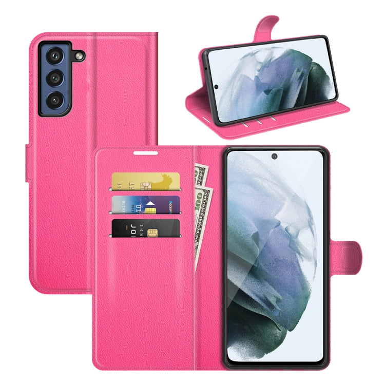 Per Galaxy S21 FE Litchi Texture Custodia protettiva a vibrazione orizzontale con supporto, slot per schede e portafoglio, For Galaxy S21 FE