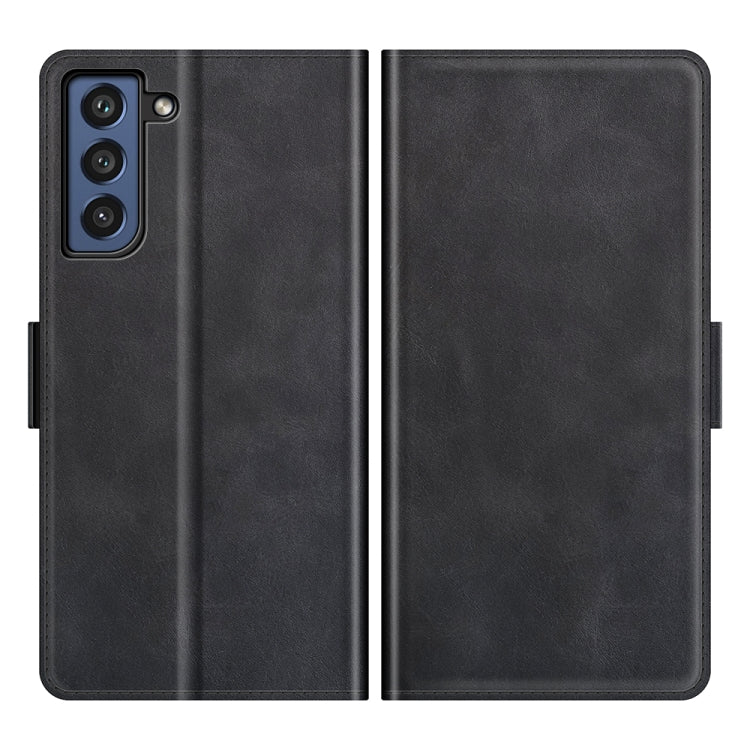Per Samsung Galaxy S21 FE Custodia in pelle a vibrazione orizzontale con fibbia magnetica a doppio lato con supporto, slot per carte e portafoglio