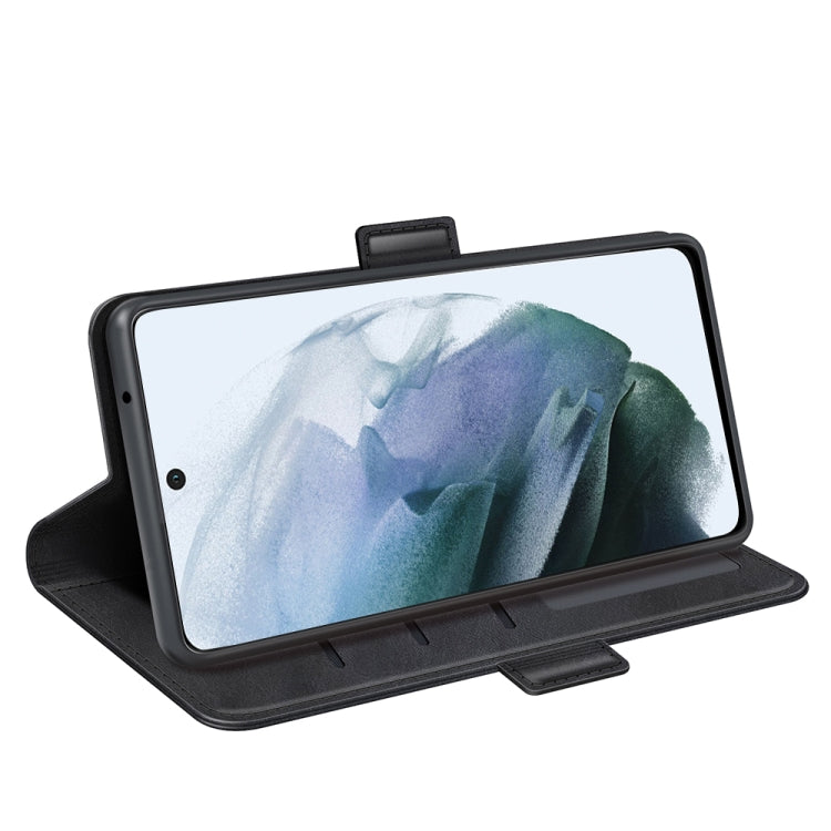 Per Samsung Galaxy S21 FE Custodia in pelle a vibrazione orizzontale con fibbia magnetica a doppio lato con supporto, slot per carte e portafoglio