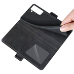 Per Samsung Galaxy S21 FE Custodia in pelle a vibrazione orizzontale con fibbia magnetica a doppio lato con supporto, slot per carte e portafoglio