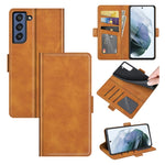 Per Samsung Galaxy S21 FE Custodia in pelle a vibrazione orizzontale con fibbia magnetica a doppio lato con supporto, slot per carte e portafoglio