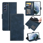 Per Samsung Galaxy S21 FE Custodia in pelle a vibrazione orizzontale con fibbia magnetica a doppio lato con supporto, slot per carte e portafoglio