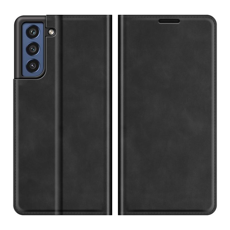 Per Samsung Galaxy S21 FE Custodia in pelle con ventosa magnetica da lavoro retro-pelle con supporto, slot per carte e portafoglio, For Samsung Galaxy S21 FE
