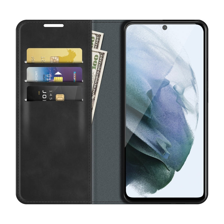 Per Samsung Galaxy S21 FE Custodia in pelle con ventosa magnetica da lavoro retro-pelle con supporto, slot per carte e portafoglio, For Samsung Galaxy S21 FE