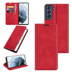 Per Samsung Galaxy S21 FE Custodia in pelle con ventosa magnetica da lavoro retro-pelle con supporto, slot per carte e portafoglio, For Samsung Galaxy S21 FE