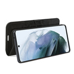 Per Samsung Galaxy S21 FE R64 Texture Custodia protettiva a vibrazione orizzontale singola con supporto e slot per schede e portafoglio e cornice per foto, For Samsung Galaxy S21 FE