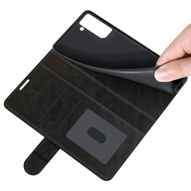 Per Samsung Galaxy S21 FE R64 Texture Custodia protettiva a vibrazione orizzontale singola con supporto e slot per schede e portafoglio e cornice per foto, For Samsung Galaxy S21 FE