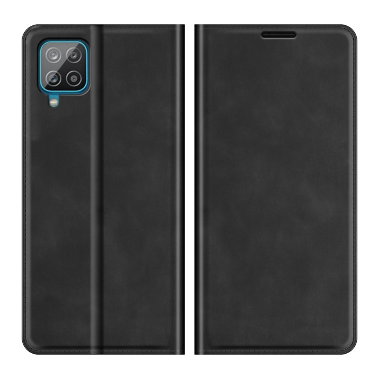 Per Samsung Glaxy A22 4G Retro-skin Business Custodia in pelle con ventosa magnetica con supporto e slot per schede e portafoglio, For Glaxy A22 4G