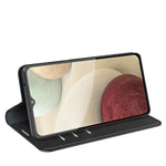 Per Samsung Glaxy A22 4G Retro-skin Business Custodia in pelle con ventosa magnetica con supporto e slot per schede e portafoglio, For Glaxy A22 4G