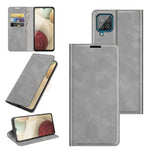Per Samsung Glaxy A22 4G Retro-skin Business Custodia in pelle con ventosa magnetica con supporto e slot per schede e portafoglio, For Glaxy A22 4G
