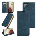 Per Samsung Glaxy A22 4G Retro-skin Business Custodia in pelle con ventosa magnetica con supporto e slot per schede e portafoglio, For Glaxy A22 4G