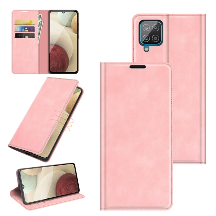 Per Samsung Glaxy A22 4G Retro-skin Business Custodia in pelle con ventosa magnetica con supporto e slot per schede e portafoglio, For Glaxy A22 4G