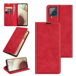 Per Samsung Glaxy A22 4G Retro-skin Business Custodia in pelle con ventosa magnetica con supporto e slot per schede e portafoglio, For Glaxy A22 4G