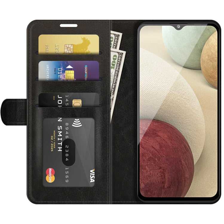 Per Samsung Galaxy A22 4G R64 Texture Custodia protettiva a vibrazione orizzontale singola con supporto e slot per schede e cornice per foto a portafoglio, For Samsung Glaxy A22 4G
