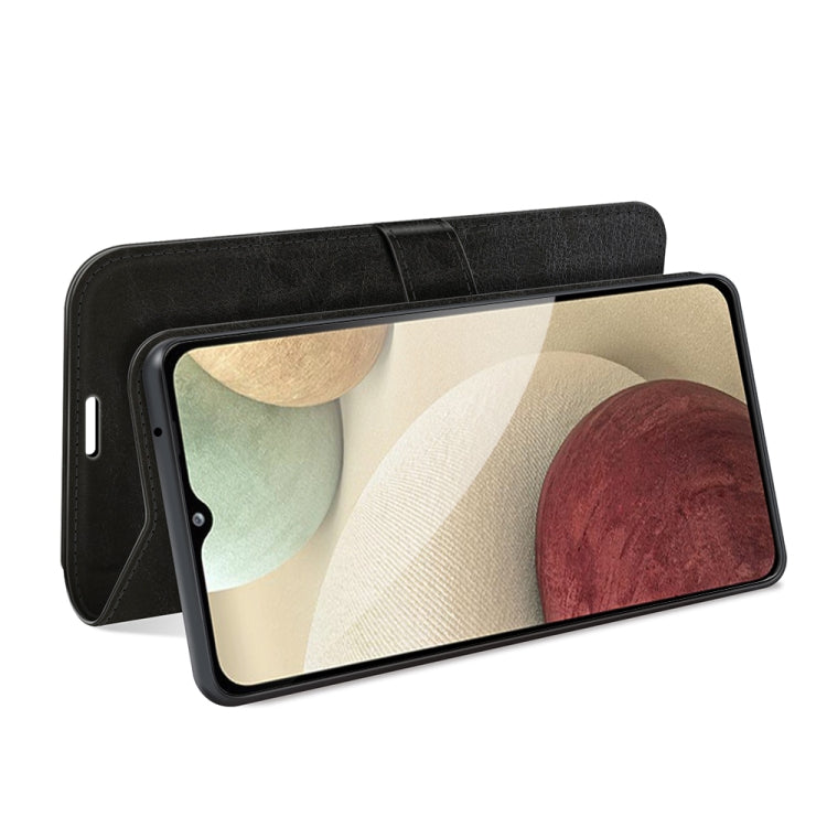 Per Samsung Galaxy A22 4G R64 Texture Custodia protettiva a vibrazione orizzontale singola con supporto e slot per schede e cornice per foto a portafoglio, For Samsung Glaxy A22 4G