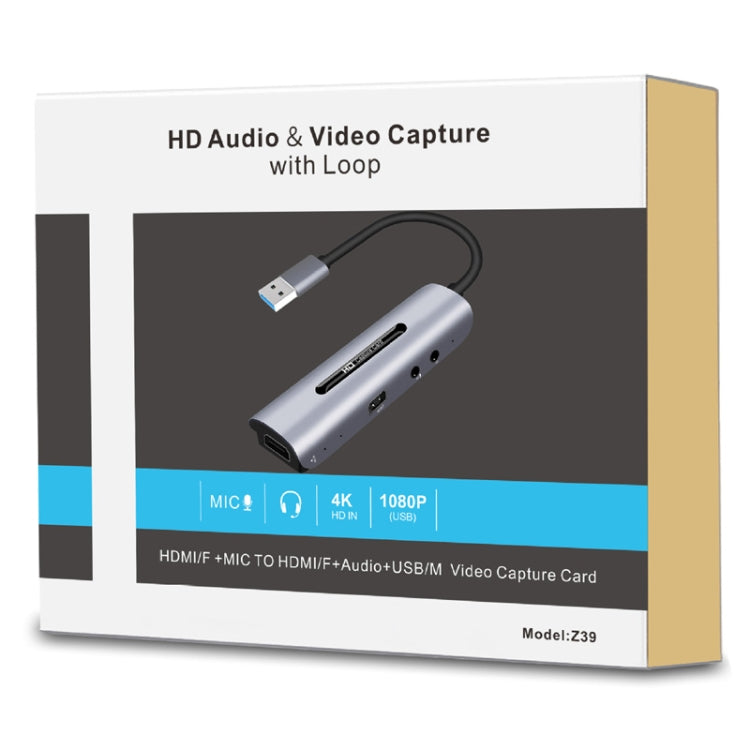 Z39 HDMI/F + microfono HDMI/F + audio + scheda di acquisizione USB 4K, supporto Windows Android Linux e MacOS ecc., Z39