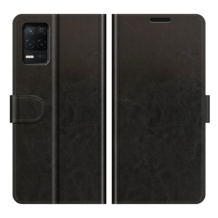 Per OPPO Realme V13 5G / Realme 8 5G / Q3i 5G / Q3 5G R64 Texture Custodia protettiva a vibrazione orizzontale singola con supporto e slot per schede e portafoglio e cornice per foto
