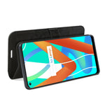 Per OPPO Realme V13 5G / Realme 8 5G / Q3i 5G / Q3 5G R64 Texture Custodia protettiva a vibrazione orizzontale singola con supporto e slot per schede e portafoglio e cornice per foto