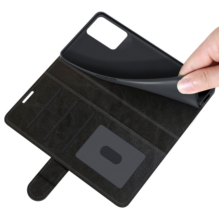 Per OPPO Realme V13 5G / Realme 8 5G / Q3i 5G / Q3 5G R64 Texture Custodia protettiva a vibrazione orizzontale singola con supporto e slot per schede e portafoglio e cornice per foto