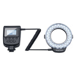 Flash ad anello LED macro HD-130 con anello adattatore di 8 diverse dimensioni (40,5 / 52 / 55 / 58 / 62 / 67 / 72 / 77 mm) e 3 diffusori colorati