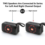 T&G TG193 Altoparlante portatile Bluetooth Luce LED Subwoofer esterno impermeabile Supporto TF Card / Radio FM / AUX