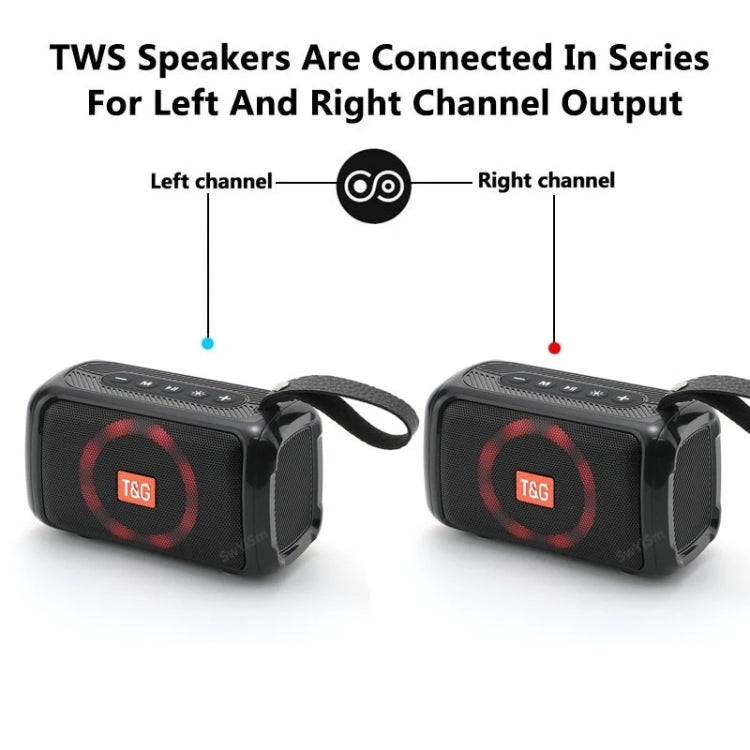 T&G TG193 Altoparlante portatile Bluetooth Luce LED Subwoofer esterno impermeabile Supporto TF Card / Radio FM / AUX