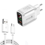 Caricabatterie rapido QC3.0 con cavo Micro USB 20W