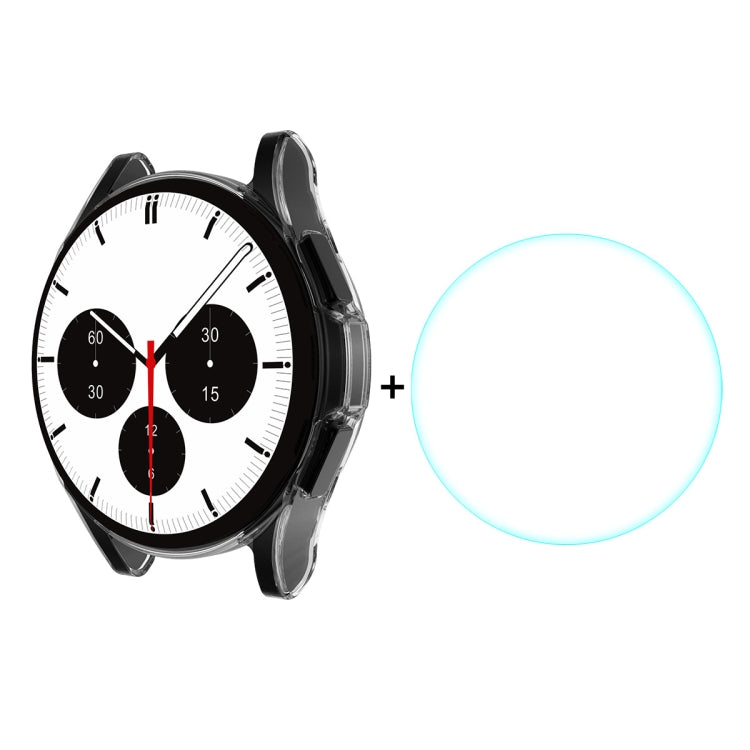 ENKAY Hat-Prince Full Coverage Custodia morbida trasparente TPU HD Clear Cover + protezione in vetro temperato, For Samsung Galaxy Watch4 Classic 42mm, For Samsung Watch4 Classic 46mm