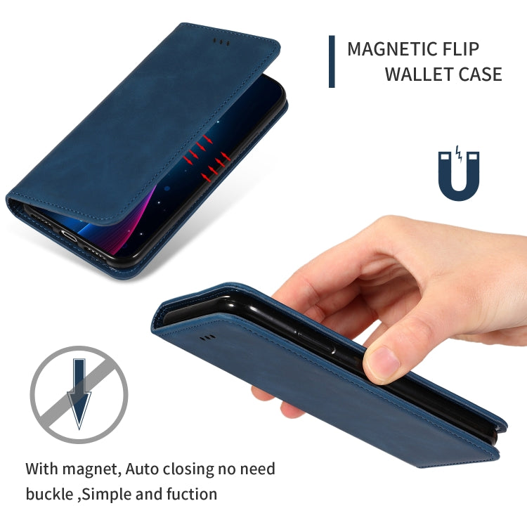 Retro Skin Feel Business Custodia in Pelle Flip Orizzontale Magnetica per Samsung Galaxy A40