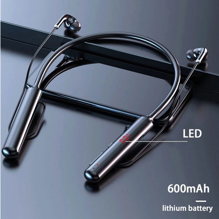960 Cuffia stereo magnetica con fascia da collo con display a LED Supporto TF Card