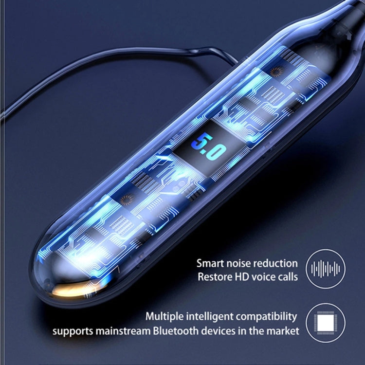 960 Cuffia stereo magnetica con fascia da collo con display a LED Supporto TF Card
