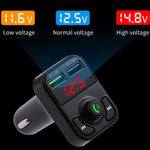 X3 Wireless 5.0 Kit vivavoce per auto Ricevitore audio wireless FM Trasmettitore Lettore MP3 Caricatore rapido digitale doppio USB, X3