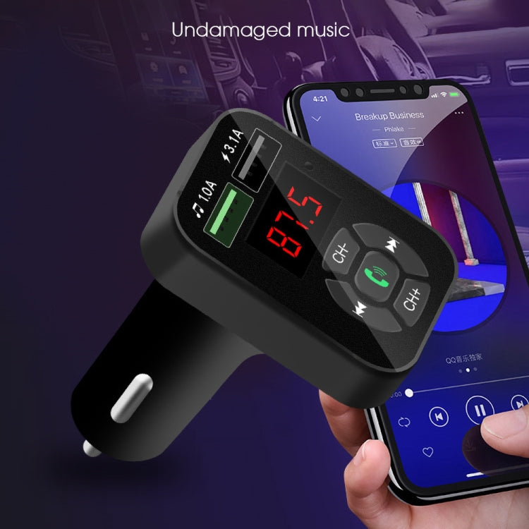 Trasmettitore FM per auto A9 Ricevitore audio wireless vivavoce Lettore MP3 Caricatore rapido doppio USB, A9