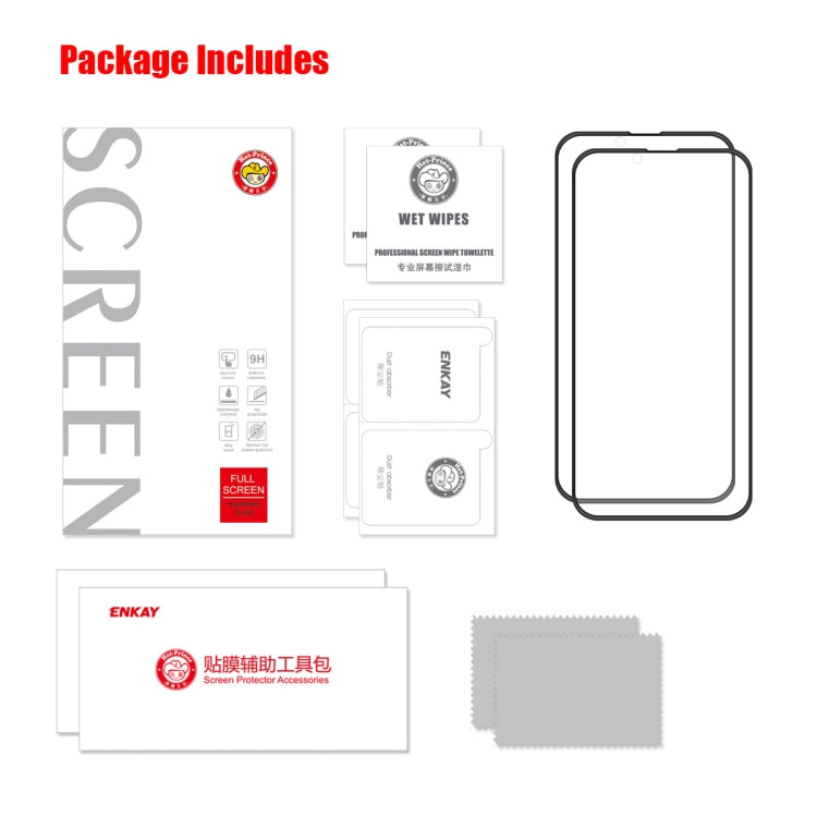 2 PZ ENKAY Hat-Prince Anti-drop Full Glue Vetro temperato Pellicola a schermo intero Protezione anti-caduta, For iPhone 13 mini (2pcs), For iPhone 13 / 13 Pro(2pcs), For iPhone 13 Pro Max(2pcs)