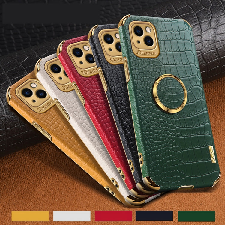 Custodia in pelle con motivo coccodrillo in TPU elettrolitico con supporto per anello, For iPhone 13 Pro Max, For iPhone 13 Pro, For iPhone 13, For iPhone 13 mini