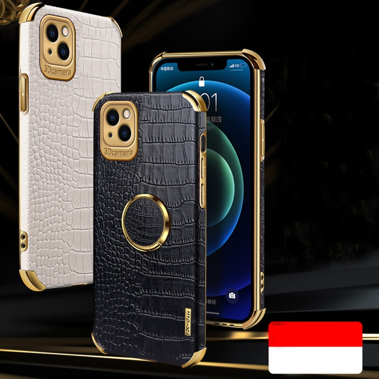 Custodia in pelle con motivo coccodrillo in TPU elettrolitico con supporto per anello, For iPhone 13 Pro Max, For iPhone 13 Pro, For iPhone 13, For iPhone 13 mini