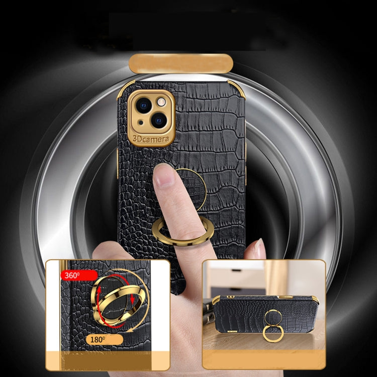 Custodia in pelle con motivo coccodrillo in TPU elettrolitico con supporto per anello, For iPhone 13 Pro Max, For iPhone 13 Pro, For iPhone 13, For iPhone 13 mini