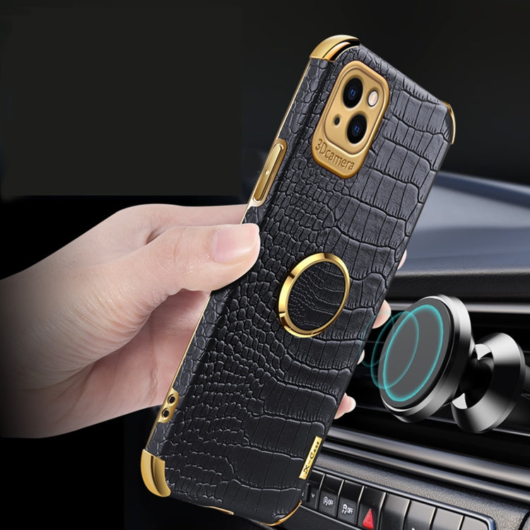 Custodia in pelle con motivo coccodrillo in TPU elettrolitico con supporto per anello, For iPhone 13 Pro Max, For iPhone 13 Pro, For iPhone 13, For iPhone 13 mini