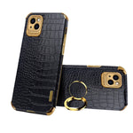 Custodia in pelle con motivo coccodrillo in TPU elettrolitico con supporto per anello, For iPhone 13 Pro Max, For iPhone 13 Pro, For iPhone 13, For iPhone 13 mini