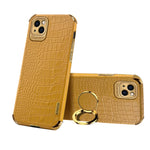 Custodia in pelle con motivo coccodrillo in TPU elettrolitico con supporto per anello, For iPhone 13 Pro Max, For iPhone 13 Pro, For iPhone 13, For iPhone 13 mini