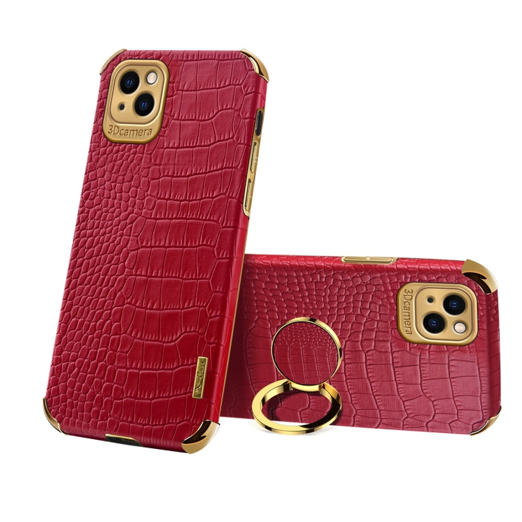 Custodia in pelle con motivo coccodrillo in TPU elettrolitico con supporto per anello, For iPhone 13 Pro Max, For iPhone 13 Pro, For iPhone 13, For iPhone 13 mini