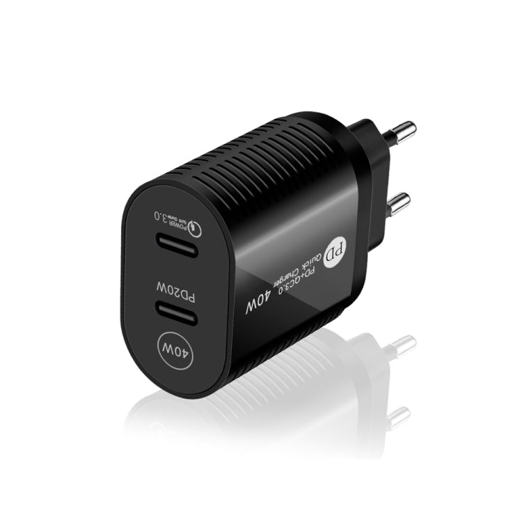 Caricabatterie rapido PD 40W doppia porta USB-C con cavo Type-C