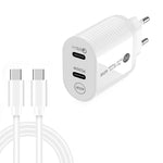 Caricabatterie rapido PD 40W doppia porta USB-C con cavo Type-C