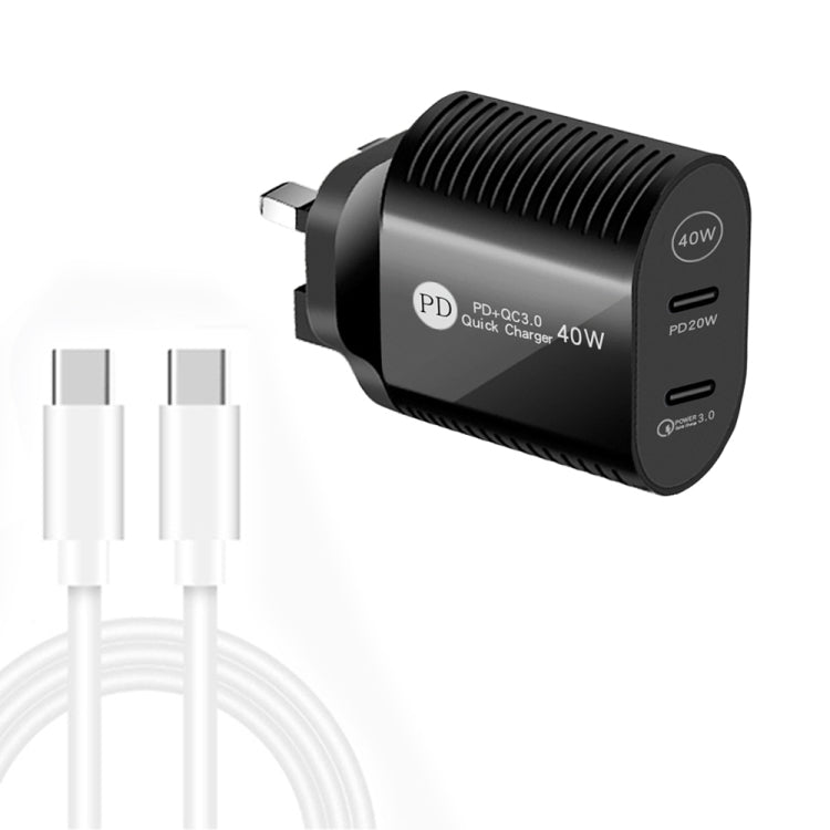 Caricabatterie rapido PD 40W doppia porta USB-C con cavo Type-C
