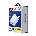 Caricabatterie rapido PD 40W doppia porta USB-C con cavo Type-C