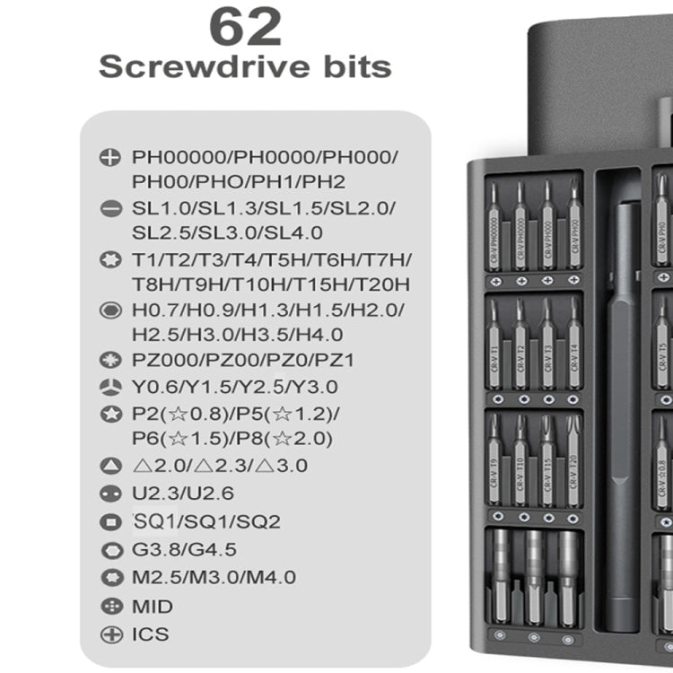 A63 Set di cacciaviti 63 in 1 Strumento di smontaggio e manutenzione del computer tablet cellulare, A63 63 in 1