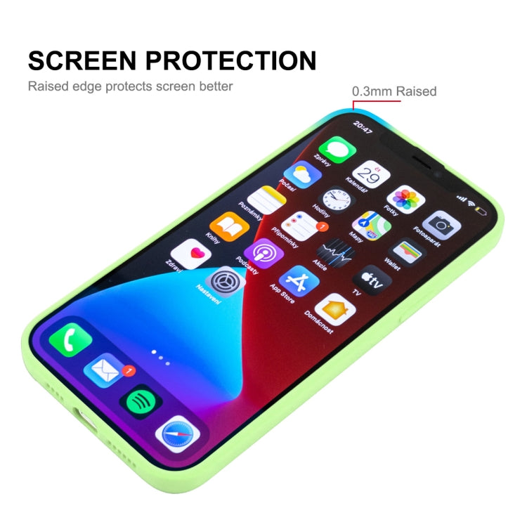 Hat-Prince ENKAY Custodia protettiva antiurto in silicone liquido Cover protettiva anticaduta + proteggi schermo in vetro temperato 9H per iPhone 13