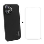 Hat-Prince ENKAY Custodia protettiva antiurto in silicone liquido Cover protettiva anticaduta + Proteggi schermo in vetro temperato 9H per iPhone 13 Pro, For iPhone 13 Pro