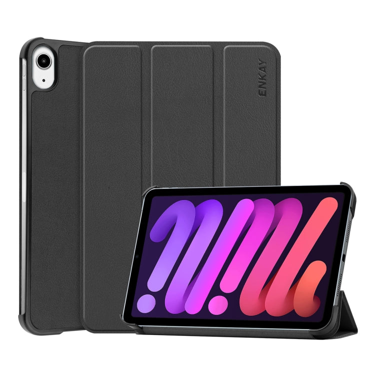 ENKAY Custer Texture Flip orizzontale Custodia in pelle PU + PC con supporto a tre pieghe e funzione Sleep / Wake-up per iPad mini 6 2021, For iPad mini 6 2021