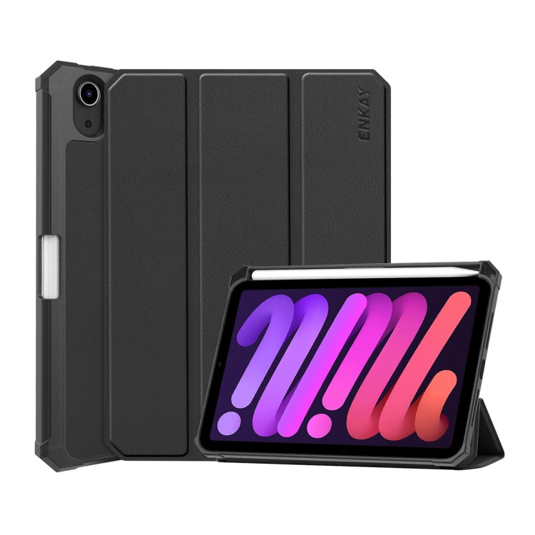 Custodia in pelle ENKAY Custer Texture Flip orizzontale PU + TPU con supporto a tre pieghe e funzione Sleep / Wake-up e portapenne per iPad mini 6 2021, For iPad mini 6 2021